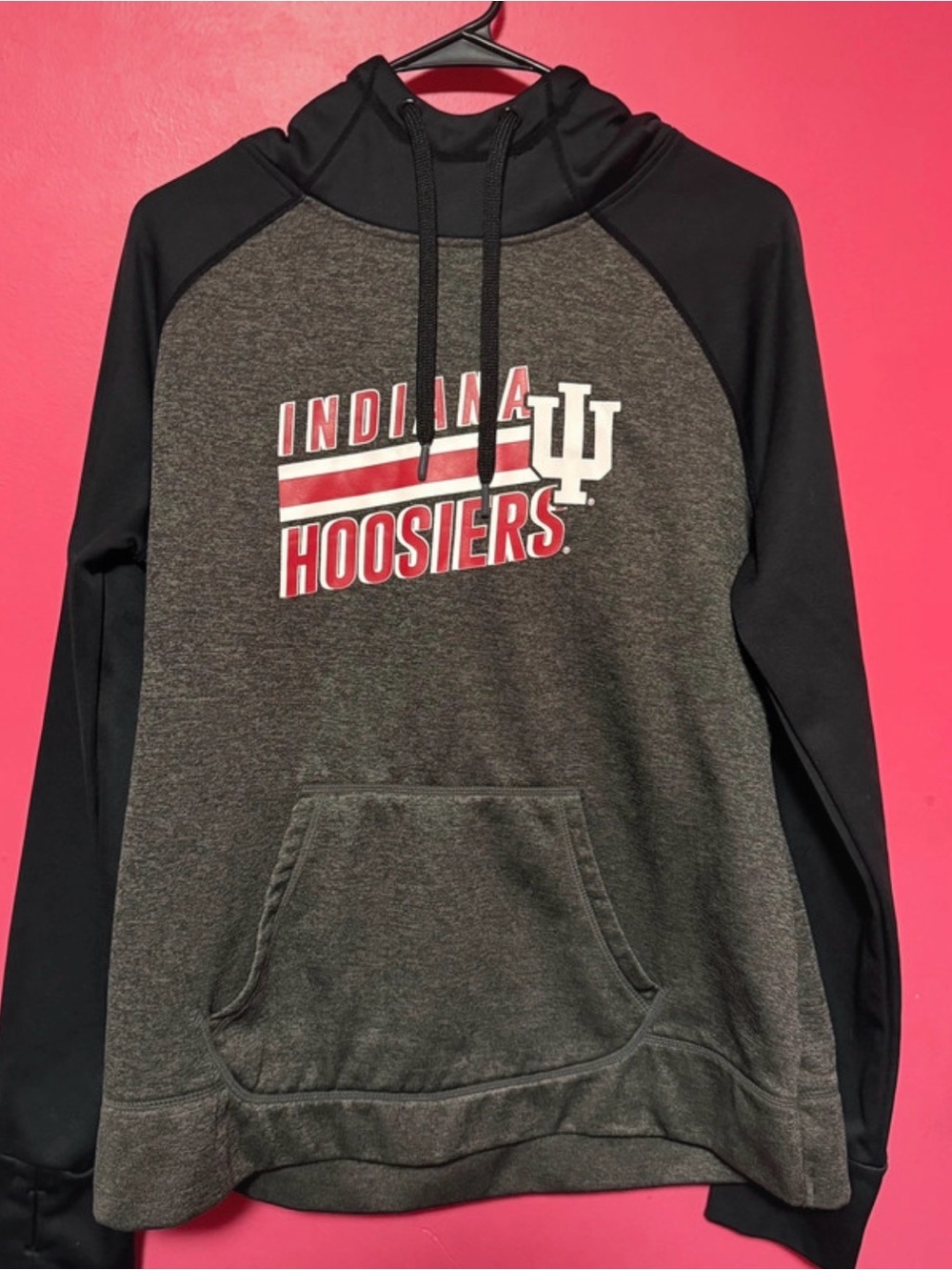 Women’s Indiana Hoosiers Gray & Black Hoodie XL Fits Like Large